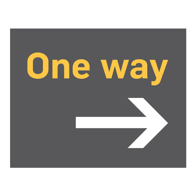 One Way Right Sign - Orange