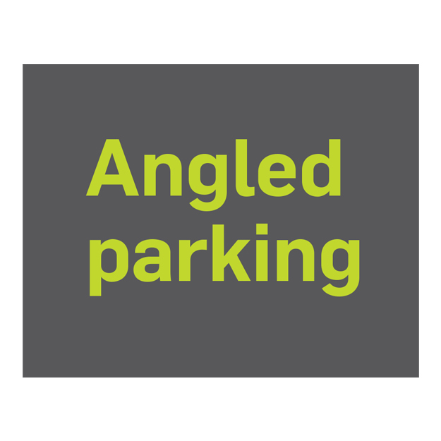 text sign angled parking - Green