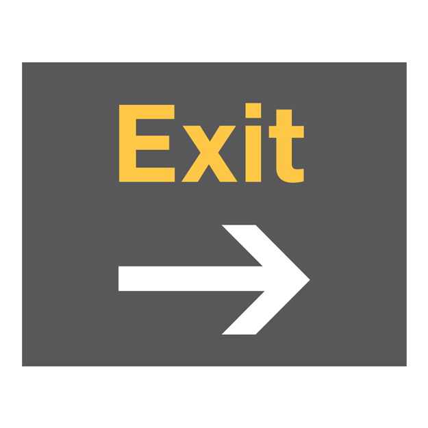 text sign exit right parking sign - Orange