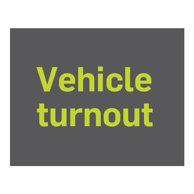 text sign vehicle turnout -green